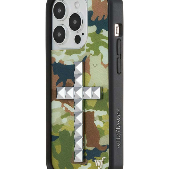 Wildflower iPhone case 14 Pro Stud Cross Cat Camo Cute