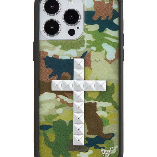 Wildflower iPhone case 14 Pro Max Stud Cross Cat Camo Cute