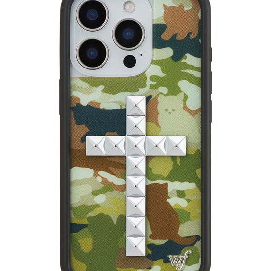 Wildflower iPhone case 16 Pro Stud Cross Cat Camo Cute