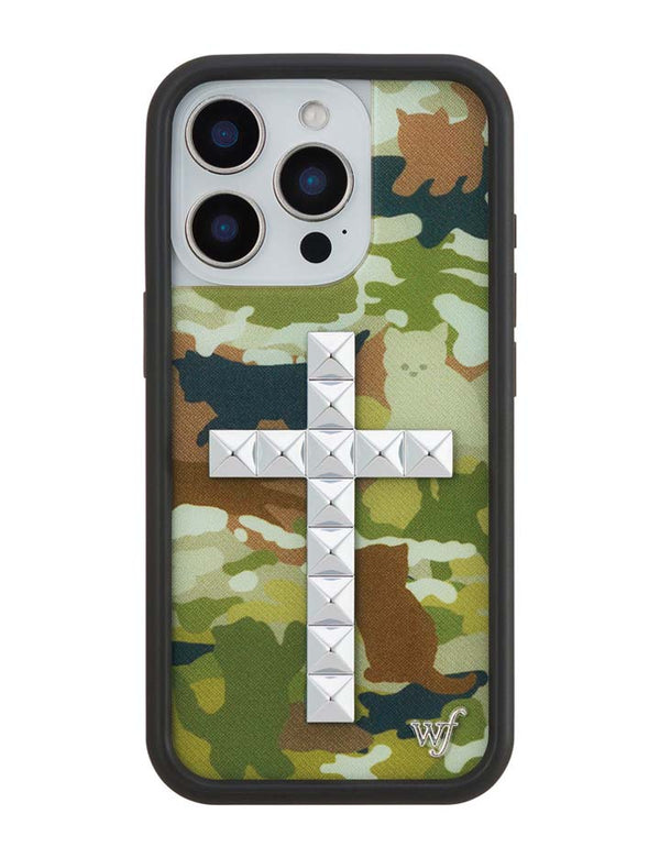Wildflower iPhone case 16 Pro Stud Cross Cat Camo Cute
