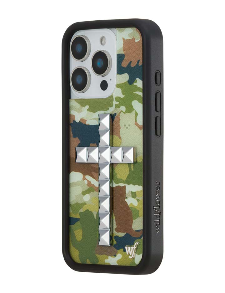 Wildflower iPhone case 16 Pro Stud Cross Cat Camo Cute