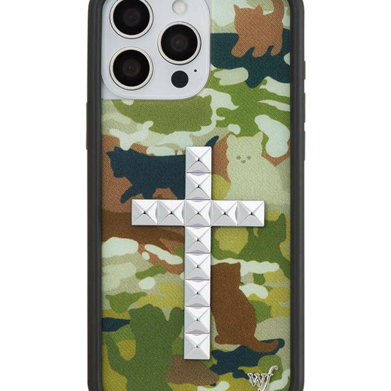 Wildflower iPhone case 16 Pro Max Stud Cross Cat Camo Cute