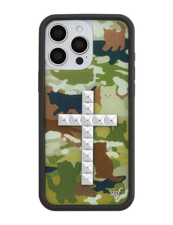 Wildflower iPhone case 16 Pro Max Stud Cross Cat Camo Cute