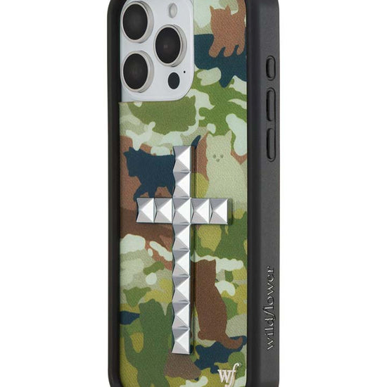 Wildflower iPhone case 16 Pro Max Stud Cross Cat Camo Cute