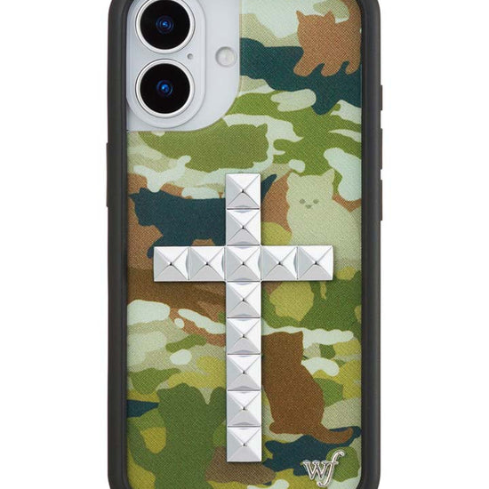 Wildflower iPhone case 17 Stud Cross Cat Camo Cute