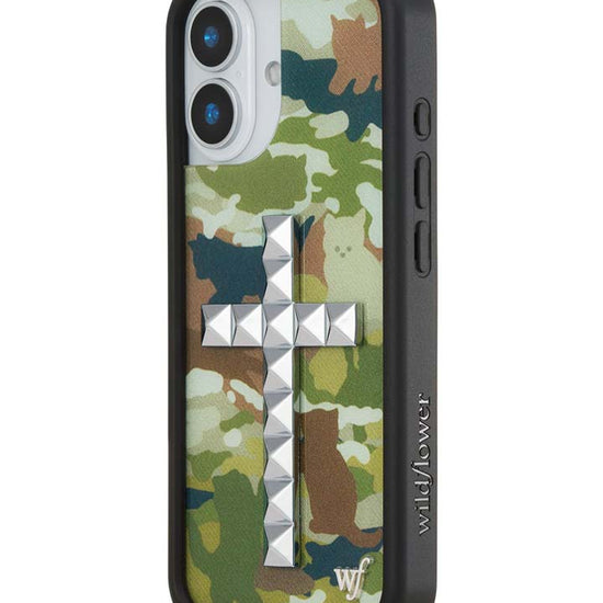 Wildflower iPhone case 17 Stud Cross Cat Camo Cute