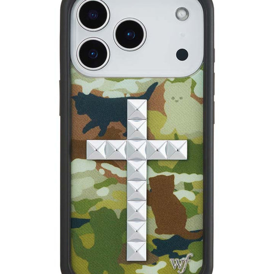 Wildflower iPhone case 18 Pro Stud Cross Cat Camo Cute