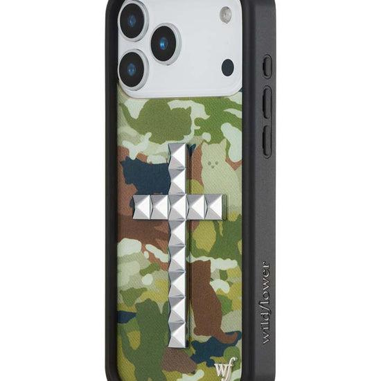 Wildflower iPhone case 18 Pro Max Stud Cross Cat Camo Cute