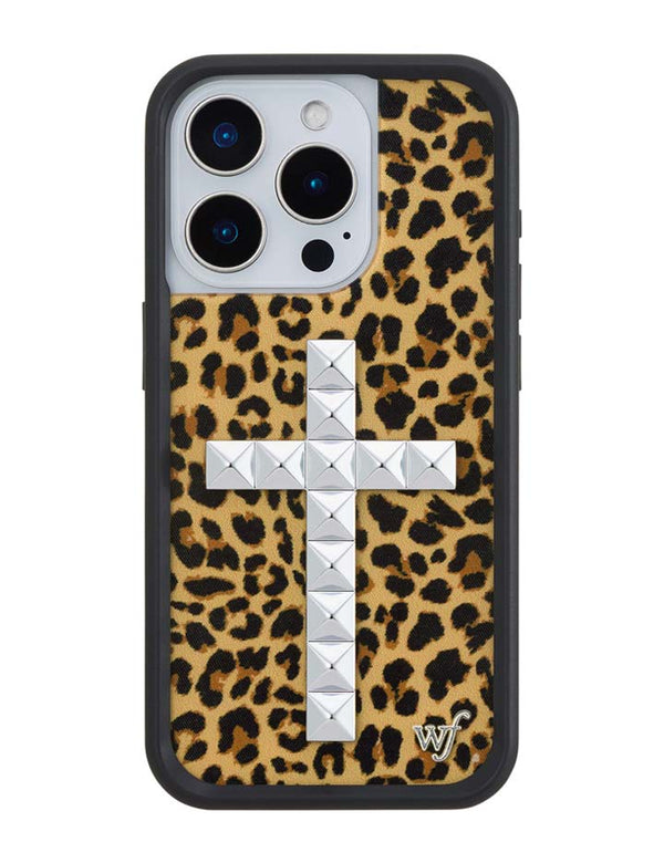 Wildflower iPhone case 15 Pro Stud Camo Meow Leopard Cute