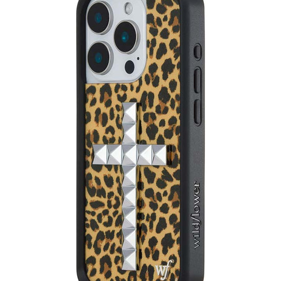 Wildflower iPhone case 15 Pro Stud Camo Meow Leopard Cute