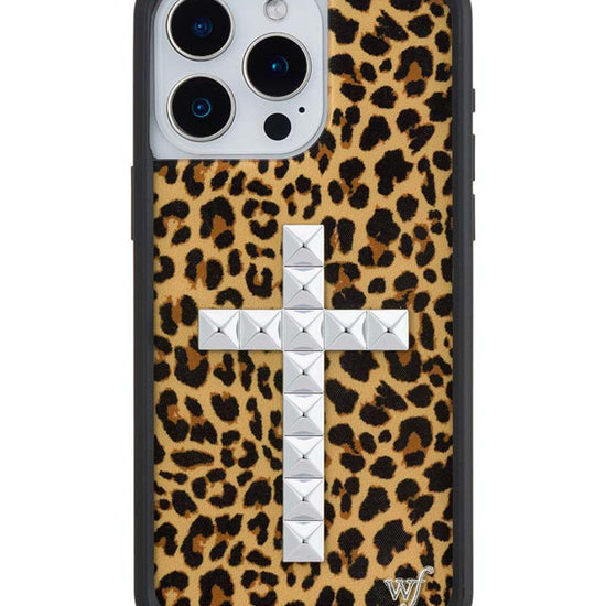 Wildflower iPhone case 15 Pro Max Stud Camo Meow Leopard Cute