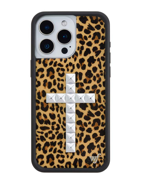 Wildflower iPhone case 15 Pro Max Stud Camo Meow Leopard Cute