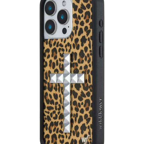 Wildflower iPhone case 15 Pro Max Stud Camo Meow Leopard Cute