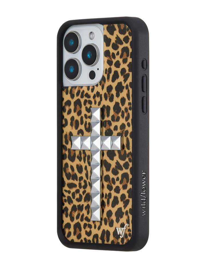 Wildflower iPhone case 15 Pro Max Stud Camo Meow Leopard Cute