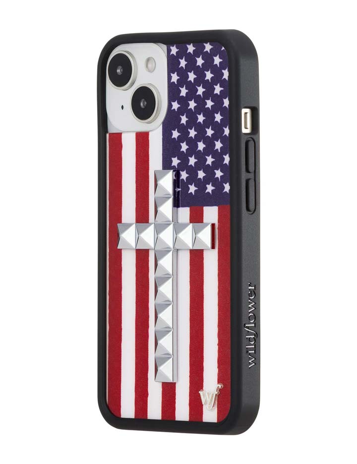 Wildflower iPhone case 14 Stud Cross American Flag Cute