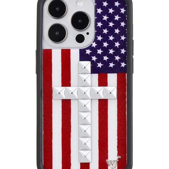 Wildflower iPhone case 14 Pro Stud Cross American Flag Cute