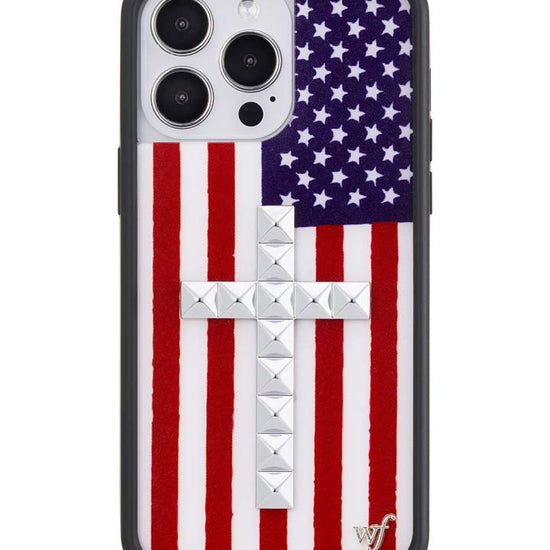 Wildflower iPhone case 14 Pro Max Stud Cross American Flag Cute