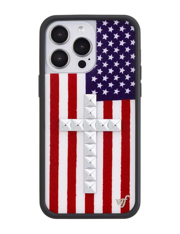 Wildflower iPhone case 14 Pro Max Stud Cross American Flag Cute