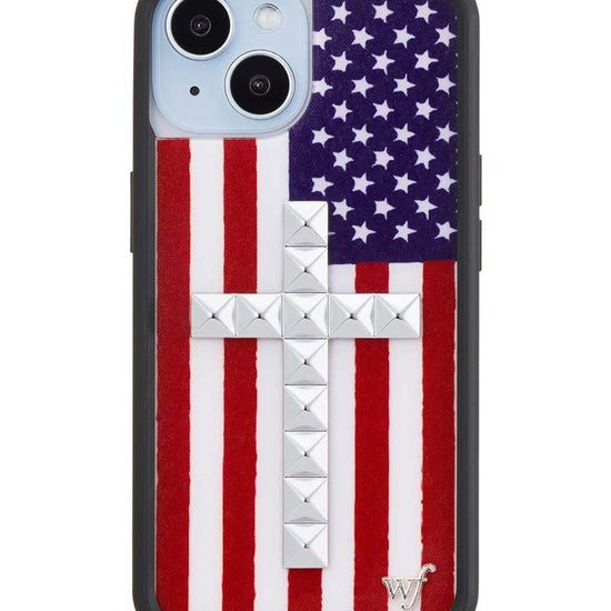 Wildflower iPhone case 15 Stud Cross American Flag Cute