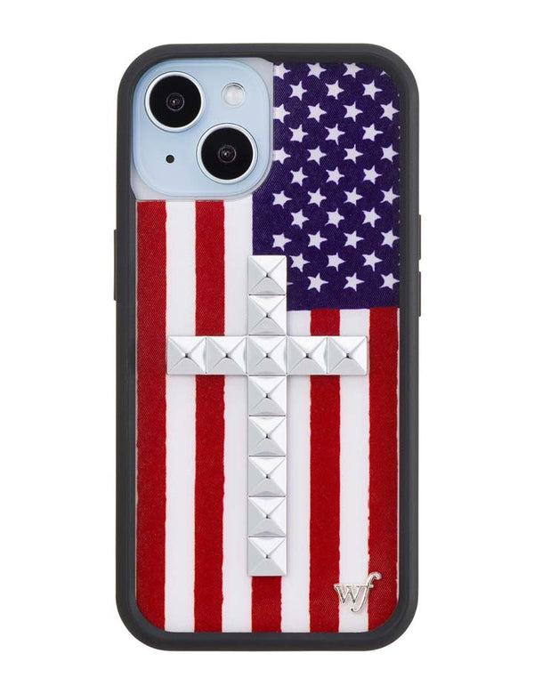 Wildflower iPhone case 15 Stud Cross American Flag Cute