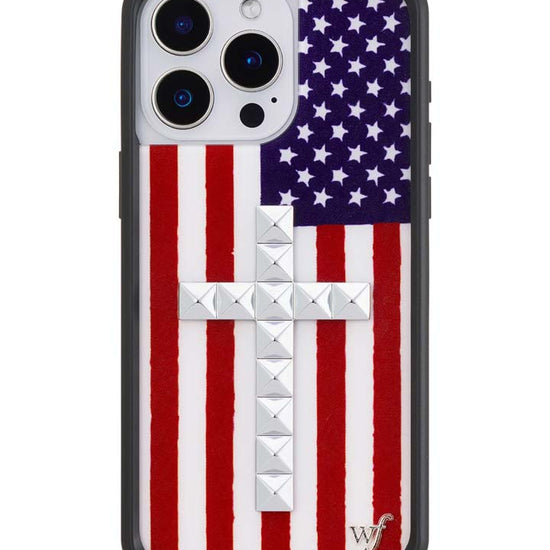 Wildflower iPhone case 15 Pro Max Stud Cross American Flag Cute