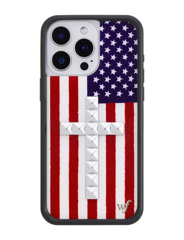 Wildflower iPhone case 15 Pro Max Stud Cross American Flag Cute