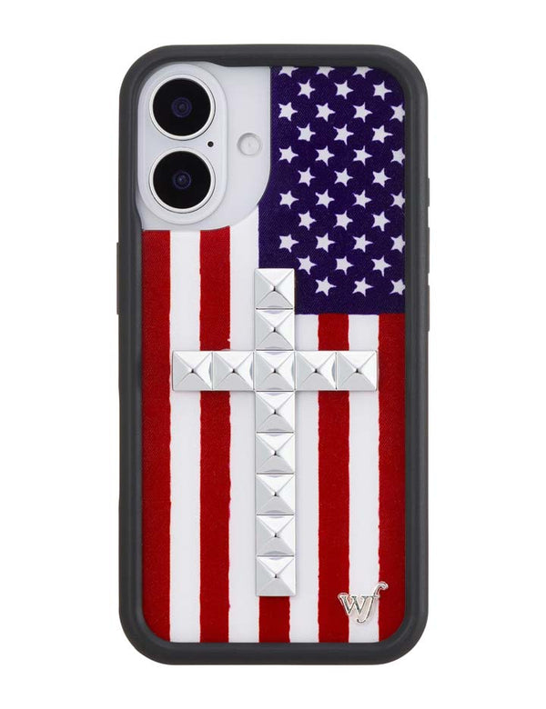 Wildflower iPhone case 16 Stud Cross American Flag Cute