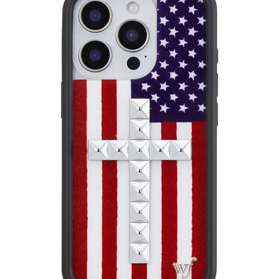 Wildflower iPhone case 16 Pro Stud Cross American Flag Cute