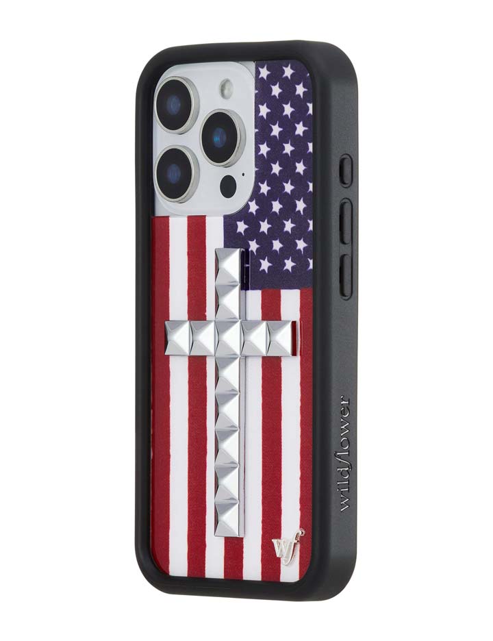 Wildflower iPhone case 16 Pro Stud Cross American Flag Cute