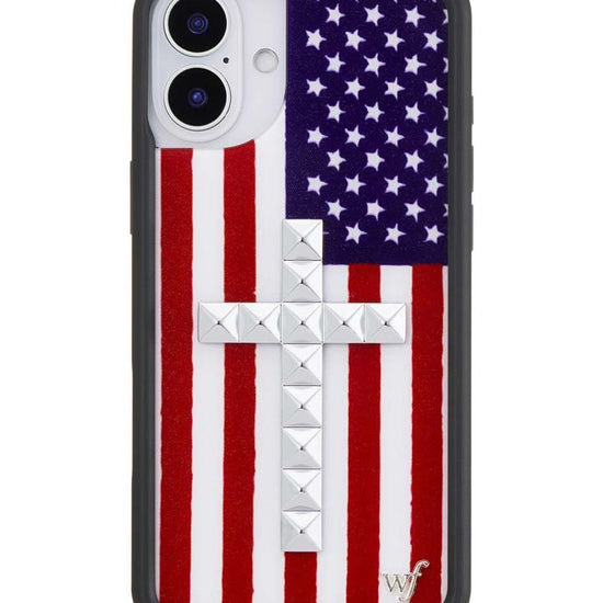 Wildflower iPhone case 16 Plus Stud Cross American Flag Cute