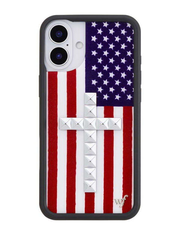 Wildflower iPhone case 16 Plus Stud Cross American Flag Cute