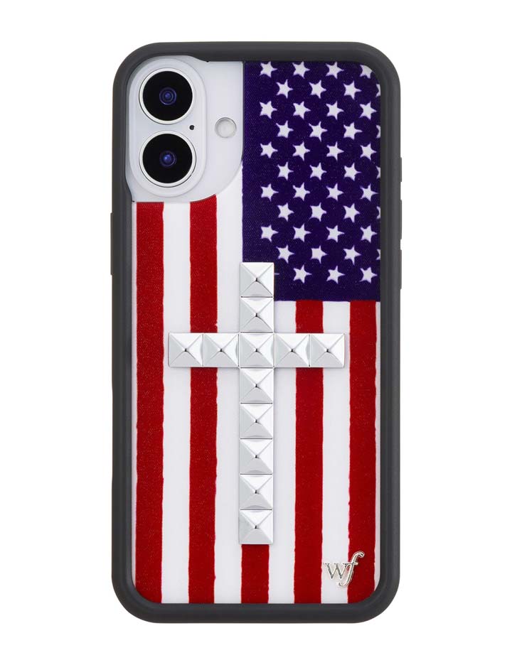 Wildflower iPhone case 16 Plus Stud Cross American Flag Cute