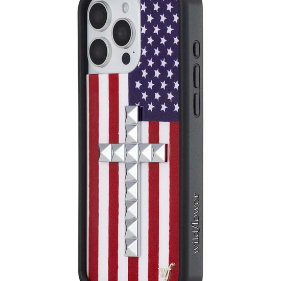 Wildflower iPhone case 16 Pro Max Stud Cross American Flag Cute