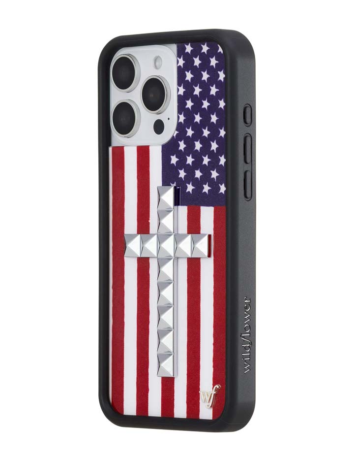 Wildflower iPhone case 16 Pro Max Stud Cross American Flag Cute