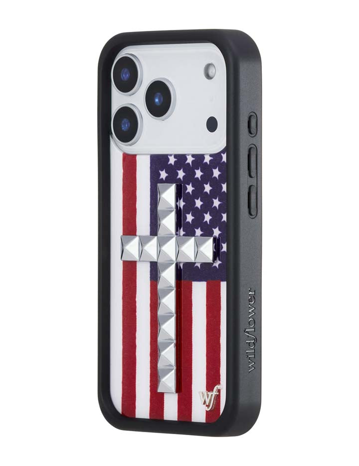Wildflower iPhone case 17 Pro Stud Cross American Flag Cute