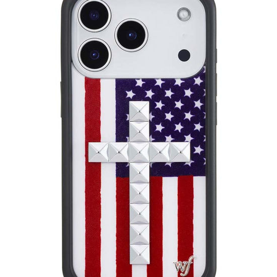 Wildflower iPhone case 18 Pro Stud Cross American Flag Cute