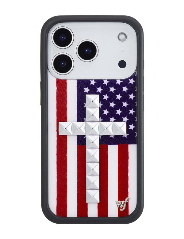 Wildflower iPhone case 18 Pro Stud Cross American Flag Cute
