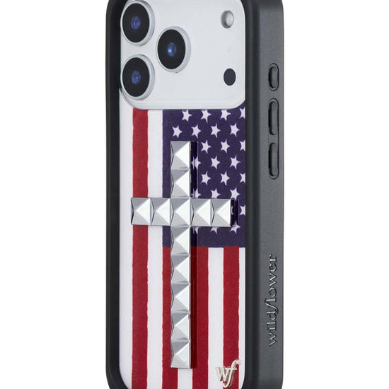 Wildflower iPhone case 18 Pro Stud Cross American Flag Cute