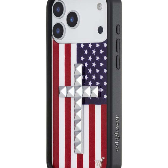 Wildflower iPhone case 18 Pro Max Stud Cross American Flag Cute