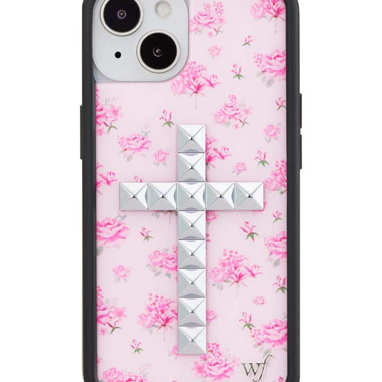 Wildflower iPhone case 13 Stud Cross Forget Me Not Floral Pink Cute