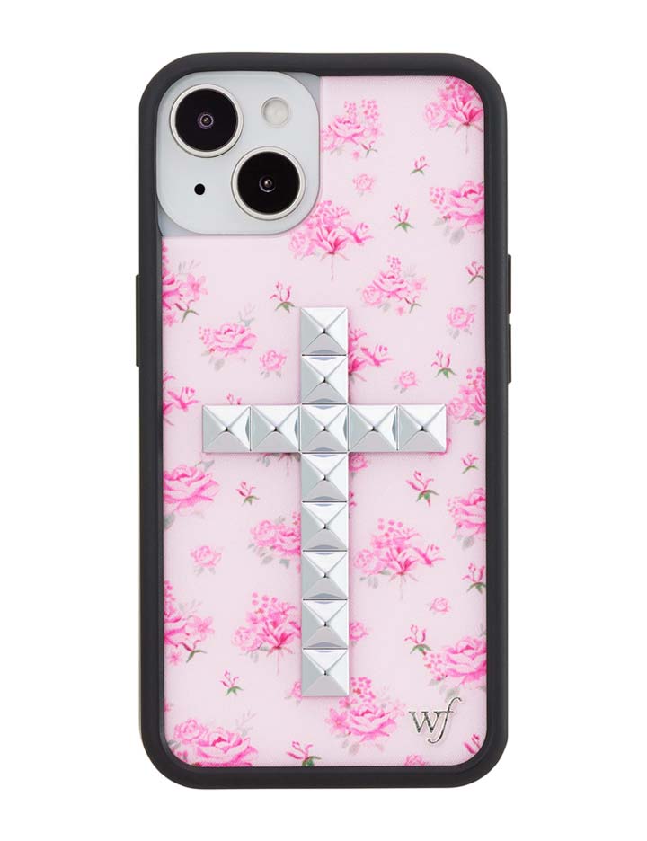 Stud Cross Forget Me Not Floral | Pink iPhone 17 Pro Max Case