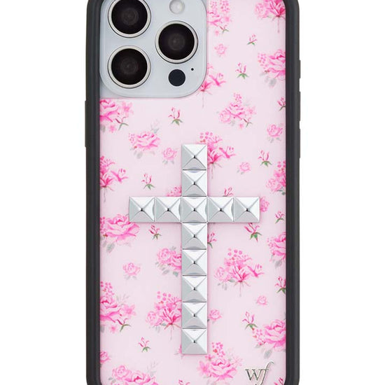 Wildflower iPhone case 16 Pro Max Stud Cross Forget Me Not Floral Pink Cute