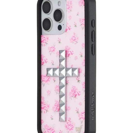 Wildflower iPhone case 16 Pro Max Stud Cross Forget Me Not Floral Pink Cute