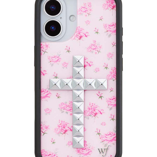 Wildflower iPhone case 17 Stud Cross Forget Me Not Floral Pink Cute