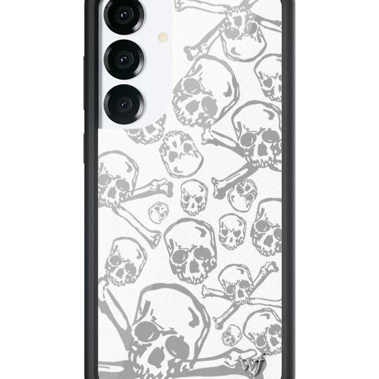 Wildflower Galaxy S25 case Plus Skull Girl Gray Cute