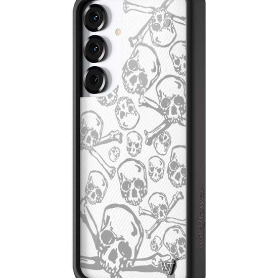 Wildflower Galaxy S25 case Plus Skull Girl Gray Cute