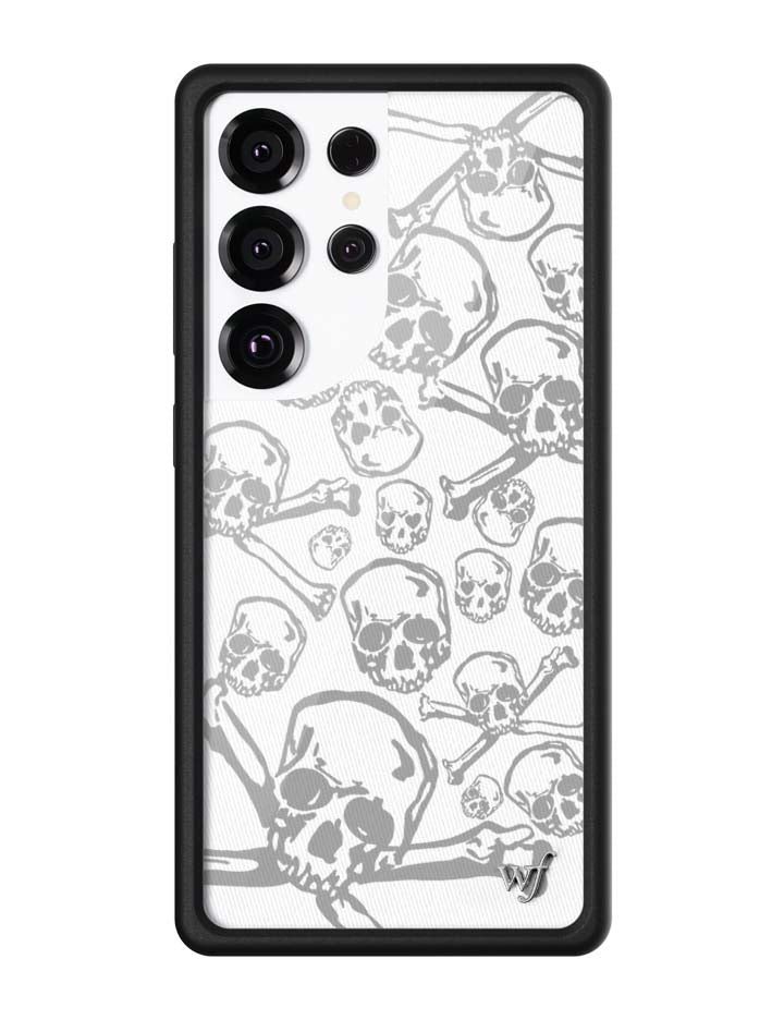 Wildflower Galaxy S25 case Ultra Skull Girl Gray Cute