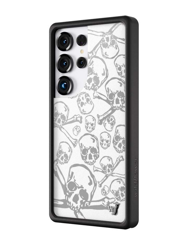 Wildflower Galaxy S25 case Ultra Skull Girl Gray Cute