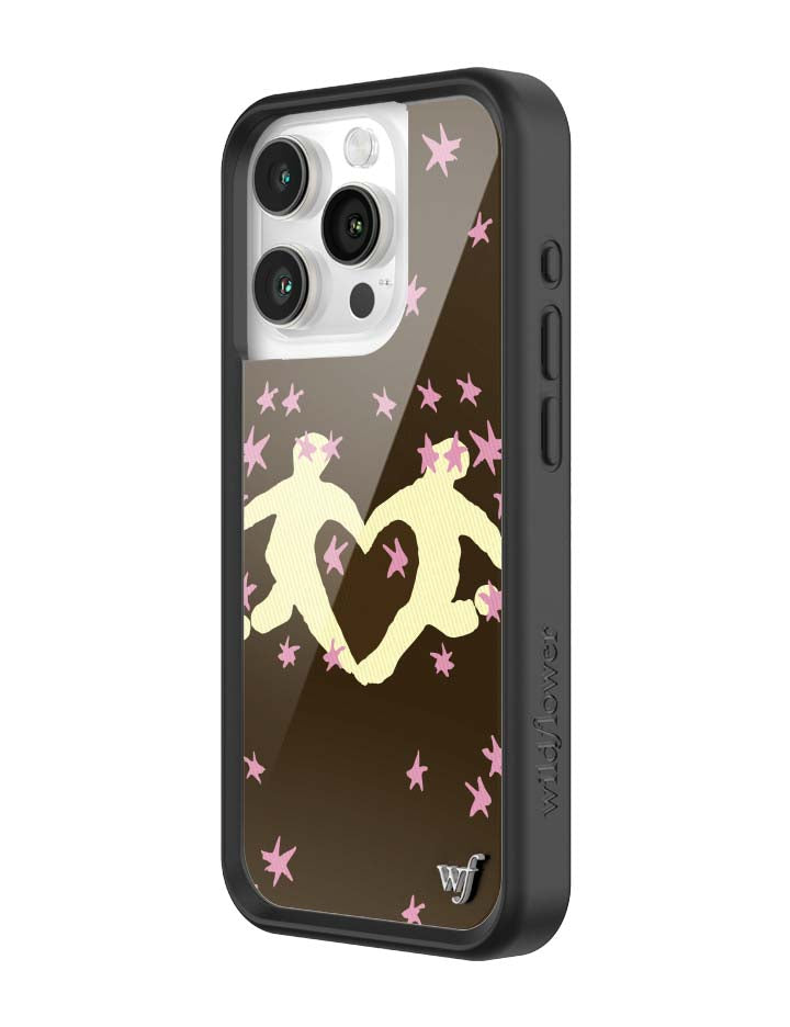 Wildflower iPhone case 15 Pro Slushy Noobz Soulmates Brown Heart Cute