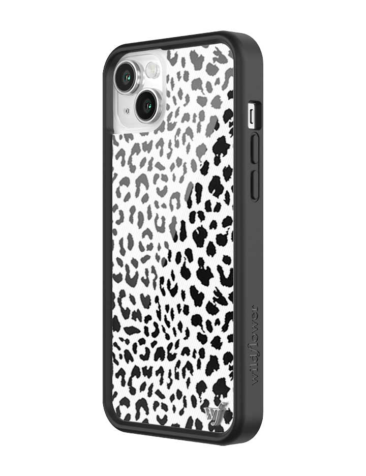 Wildflower iPhone case 14 Snow Meow Leopard White Cute